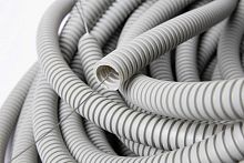 Труба ПВХ гибкая гофрированная, легкая с протяжкой, 16 мм, RAL7035 | код 6835818 | OBO Bettermann