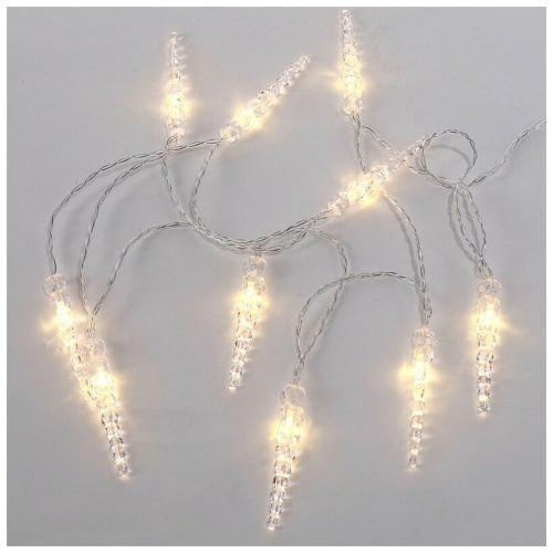 Гирлянда светодиодная "Сосульки" 1.5м 10LED тепл. бел. провод прозр. 2хAA (батарейки не в комплекте) | код 303-093 | Neon-Night Гирлянда светодиодная "Сосульки" 1.5м 10LED тепл. бел. провод прозр. 2хAA (батарейки не в комплекте) | код 303-093 | Neon-Night