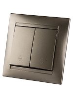 Выключатель на 2 направления 2 кл. 10А бронза Лама TDM | код SQ1815-0707 | TDM