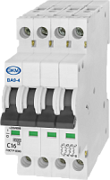 Автоматический выключатель, ультратонкий, серии ВА-9, ВА-9-4 В16 4,5кА, 4P 16 А, тип В, 4.5 кА, автомат шириной 36 мм (1 шт.) МЕАНДР | код 4680019910772 | МЕАНДР