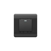 (NEW3-E) Выключатель 1-клавишный без фиксации с подсветкой, 10А, черный | код 431477 | CHINT