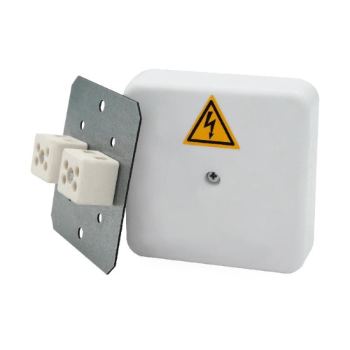 Коробка распределительная огнестойкая 100х100х30мм IP41 КРОПС-П2 FRJB-KM-P2-2.5-02-КРОПС-IP41 КРОПС-П2 для кабелей до 2.5кв.мм 2 клеммы КМ KR0023 фото 2