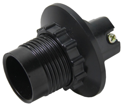 Патрон карболитовый с кольцом Е14 черный без наклейки | код LHC-E14-r | EKF Патрон карболитовый с кольцом Е14 черный без наклейки | код LHC-E14-r | EKF