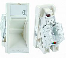 Модуль розеточный Mosaic угловой категория 6 UTP 1xRJ45 T568A/B белый 22.5x45.0мм | код 16A-U6-03WT | Eurolan