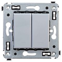 Avanti Выключатель двухклавишный в стену Закаленная сталь | код 4404104 | DKC