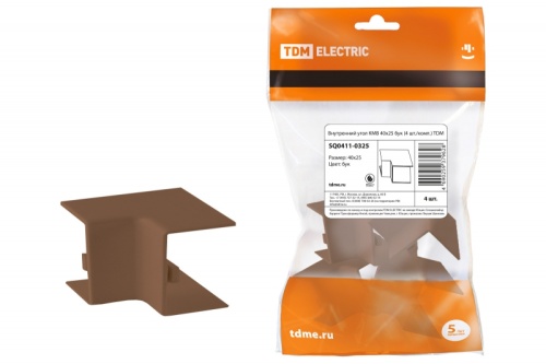 Внутренний угол КМВ 40х25 бук (4 шт./комп.) TDM | код SQ0411-0325 | TDM