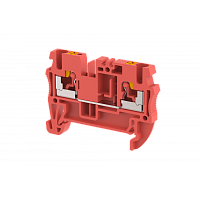 Клемма проходная PUSH-IN 2,5 мм2, на 2 подключения, красная PQ2.5-RED | код 3102010002 | Elmex