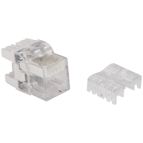 Модуль Keystone, RJ45, кат.5E, UTP, 180 градусов, с индикатором, белый | код LAN-OKi45U5E/180 | LANMASTER