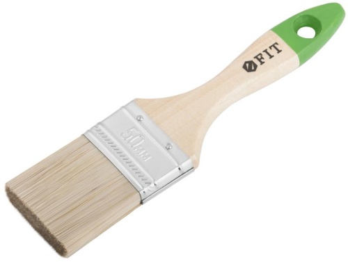 Кисть флейцевая "Микс" смешанная натуральная и искусственная щетина деревянная ручка 2дюйм (50мм) FIT 01195 фото 2