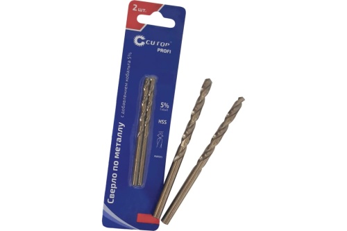 Сверло по металлу Cutop Profi с кобальтом 5% 6 x 93 мм, 2 шт | код. 48-379 | CUTOP