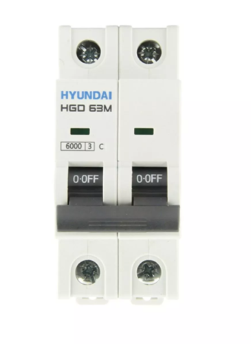 Автоматический выключатель HGD63-M 2PMCS0000C 00050 2 полюса, 50А, ток к.з. 6kA, хар-ка C (STANDARD) | код 13.04.000873 | HYUNDAI Автоматический выключатель HGD63-M 2PMCS0000C 00050 2 полюса, 50А, ток к.з. 6kA, хар-ка C (STANDARD) | код 13.04.000873 | HYUNDAI
