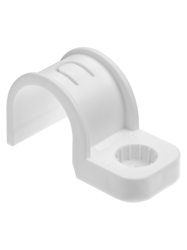 Крепеж-скоба для трубы 25 мм односторонняя для прямого монтажа (50 шт.) белая TDM | код SQ0405-6013 | TDM