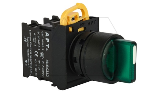 Переключатель PB3E, зеленый, I->0<-II, возврат, 2NO, 6A 230VAC/24VDC, с подсветкой без LED, 22mm, IP65 | код PB3E-X31S20S/G00ffu | АРТ Переключатель PB3E, зеленый, I->0<-II, возврат, 2NO, 6A 230VAC/24VDC, с подсветкой без LED, 22mm, IP65 | код PB3E-X31S20S/G00ffu | АРТ