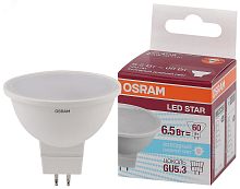 Лампа светодиодная LED 6,5Вт GU5.3 6500К 500лм 230V FR MR16 (замена 60Вт) OSRAM LS | код 4058075480612 | LEDVANCE