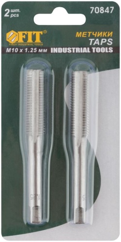 Метчики метрические, легированная сталь, набор 2 шт М10х1.25 мм | код 70847 | FIT фото 3