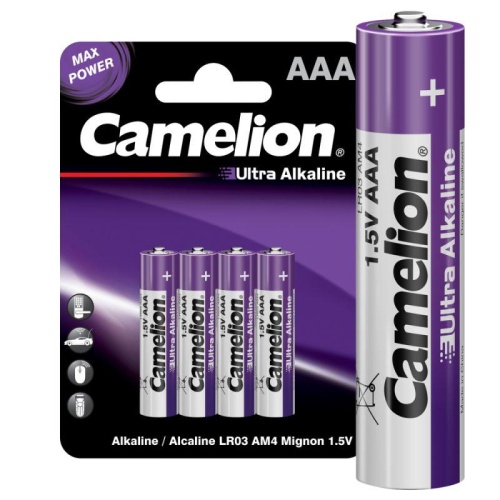 Элемент питания алкалиновый AAA/LR03 1.5В Ultra BL-4 (уп.4шт) Camelion14985 фото 2