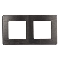 Рамка для розеток и выключателей Серия 12 12-5102-12 на 2 поста, Сатин, графит | код Б0052515 | ЭРА