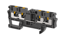 Клемма проходная PUSH-IN 4 мм2, на 4 подключения, черная PQ4-2x2-BLACK | код 3103060005 | Elmex