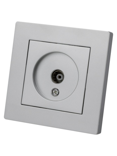 Розетка телевизионная простая (0-2400МГц, мама) серебр. металлик Сенеж TDM | код SQ1816-0245 | TDM