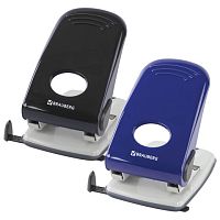 Дырокол металлический BRAUBERG Style, до 50 листов, ассорти (синий/черный), 221278 | код 221278 | BRAUBERG