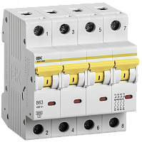 Выключатель автоматический четырехполюсный ВА47-60M 4Р 16А 6кА B | код. MVA31-4-016-B | IEK 
