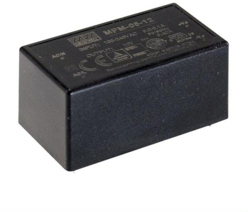 Источник питания AC-DC, 5Вт, вход 80...264В AC 47...440 Гц, выход 5В/1А, изоляция 4000В AC, в кожухе 45.7х25.4х21.5мм, -40...+85C | код MPM-05-5 | MeanWell Источник питания AC-DC, 5Вт, вход 80...264В AC 47...440 Гц, выход 5В/1А, изоляция 4000В AC, в кожухе 45.7х25.4х21.5мм, -40...+85C | код MPM-05-5 | MeanWell
