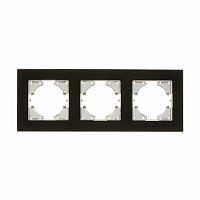 Рамка 3-местн. Ugra стекло черн. | код С1130-031 | GUSI