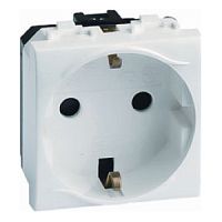 Розетка на 2 модуля BRAVA, скрытый монтаж, с заземлением, со шторками, красный | код. 76482R | DKC