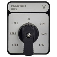 Переключатель кулачковый 10А (сх. 66) стандартная черн. рукоятка MASTER IEK MI-CS10-010-066-K02