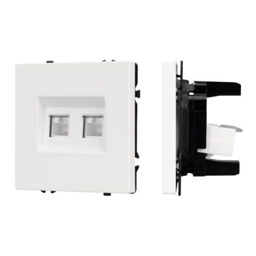 Механизм сдвоенной компьютерной розетки SCT-NOBE-MPC2-SFPL-WH RJ-45 CAT6 Arlight 054312