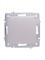 Розетка с/з с крышкой ПБТ жемчужно-белый перламутр (10шт/120шт) VESNA | код 742-3088-123B | Lezard