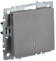 BRITE Выключ. 1-кл. прох. с инд. 10А ВС10-1-7-БрС сталь IEK | код BR-V12-1-10-K46 | IEK