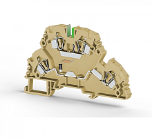 318 320, Клеммник 2-х ярусный пружинный, 4 мм.кв., с индикацией 24 VDC, (бежевый), YBK4-2 FLD 24VDC | код 0.0.0.3.18320 | KLEMSAN