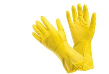 Перчатки хозяйственные латексные XL желтые ''A.D.M.'' /240пар/12 | код DGL019P | АДМ