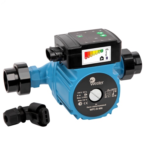 Насос циркуляционный 180мм, 2.7 м3/час, напор 6м, с гайками | код WCP 32-60G | WESTER Насос циркуляционный 180мм, 2.7 м3/час, напор 6м, с гайками | код WCP 32-60G | WESTER