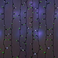 Гирлянда Светодиодный Дождь 2х4м, эффект мерцания, черный провод, 220В, диоды ЗЕЛЕНЫЕ, NEON-NIGHT | код 235-207 | NEON-NIGHT