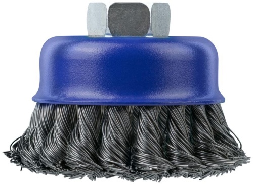 Щетка для УШМ, М14, Чашка, крученая витая проволока 0,5 мм, 75 мм, блистер, Profi | код 82-898 | FIT