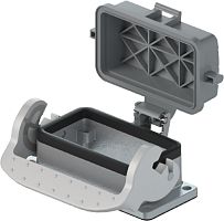 Открытое основание разъема REVOS, Size 10, с уплотнителем, с защитной крышкой, с одной защелкой, материал корпуса: алюминиевый сплав | код 71.325.1028.0 | Wieland