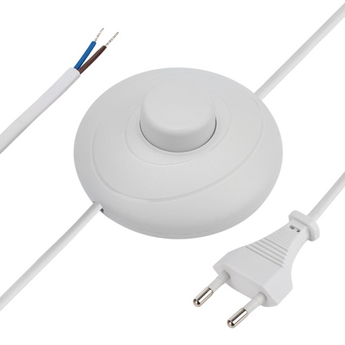 Сетевой шнур с напольным переключателем 2х0,75 мм кв, 2,5 м белый REXANT | код 11-1145 | REXANT