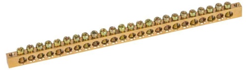 Шина NO-122-11 PEN "земля-ноль" 6х9мм 24/2 с креплениями по краям латунь | код. Б0047225 | Эра Шина NO-122-11 PEN "земля-ноль" 6х9мм 24/2 с креплениями по краям латунь | код. Б0047225 | Эра