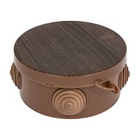 Коробка распаячная КМР-040-038 с крышкой (65х40) 4 мембранных ввода тёмное дерево IP54 PROxima | код plc-kmr-040-038-t | EKF