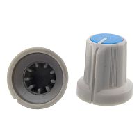 Ручка приборная RUICHI RR4836 (6 мм круг синий), на вал с зубцами | код 69699 | Ruichi