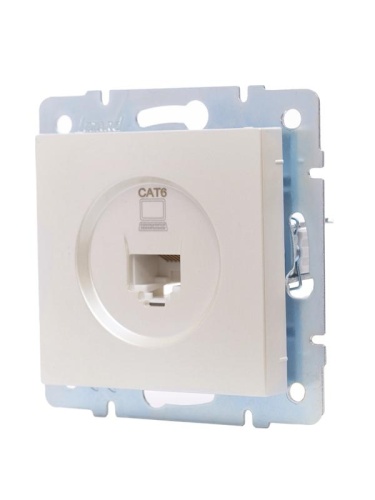 Розетка компьютерная 1-м СП Vesna механизм жемчуж./бел. перламутр LEZARD 742-3088-140 фото 2