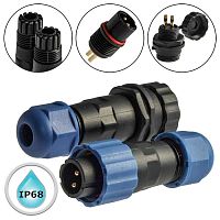 Разъём герметичный SZC13 2P-F-M, 2 контакта | код 106766 | SZC