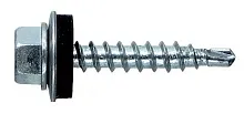 Саморез кровельный К 4.8х29 сверло шайба EPDM оцинкованный 150 шт. | код 5264464-150 | ЭТМ