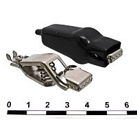 Зажим-крокодил RUICHI 8-0047 пружинный торцевой под винт, 13 мм, 20 А, черный | код 70076 | Ruichi