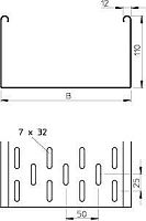 Кабельный листовой лоток перфорированный 110x200x3000 горячий цинк | код 6060625 | OBO Bettermann