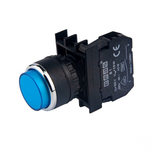 Кнопка выступающая синяя B100HM (1НО) | код B100HM | EMAS Кнопка выступающая синяя B100HM (1НО) | код B100HM | EMAS
