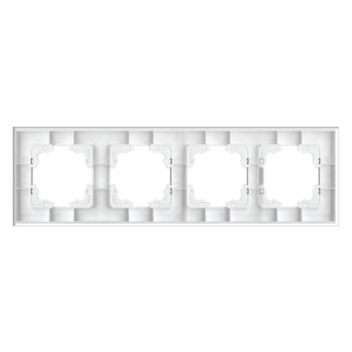 Афина рамка стеклянная четырехместная универсальная белая (еврослот) | код 2245 | Universal фото 3