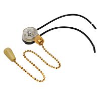 Выключатель для настенного светильника c проводом и деревянным наконечником «Gold», индивидуальная упаковка, 1 шт. REXANT | код 32-0104-1 | REXANT